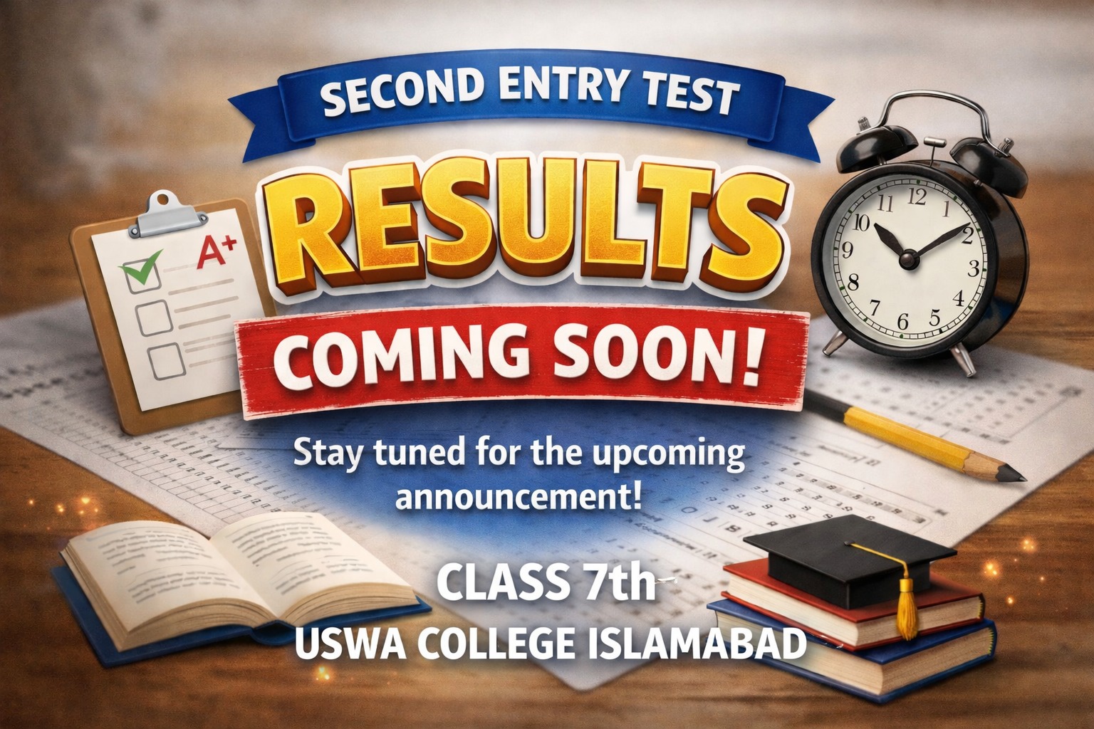 2nd Entry Test Results Coming Soon